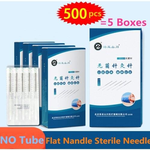 Chinese Traditional Flat Handle Disposable Sterile Acupuncture Needles ZhenJiu Needle For Single Use 500pcs = 5 Boxes