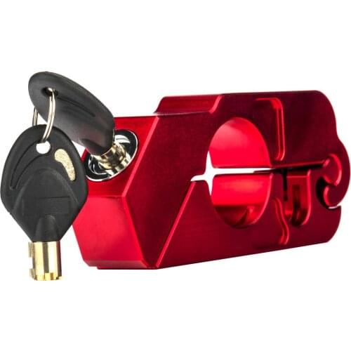 Red Aluminum Motorcycle Handle Grip Security Lock Handlebar Brake Lever Lock