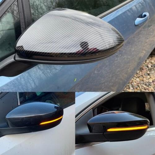 For VW Golf 7 Golf 5 GTI 6 Passat B7 CC Scirocco Polo 6R 6C MK6 Cap for Jetta 6 MKVI Rearview Mirror Cover Cap Carbon Black