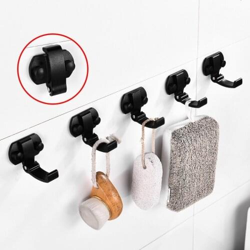 Robe Hook Black Silver Folding Coat Hooks Wall Mounted Aluminum Bathroom Hooks for Towels Bag Key Rack Decorative Clothes Hanger