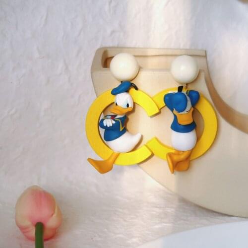 Cute Donald Duck Earrings Disney Makeup Toys for Children Mickey Mouse Minnie Earrings Star Baby Earrings Kids Toys Girls Gifts