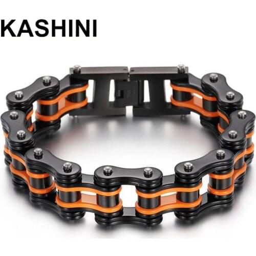 Mens Motorcycle Chain Bracelet Punk Bicycle Chain Bracelet Black Bracelet Stainless Steel Bicycle Chain Retro Bracelet Wholesal