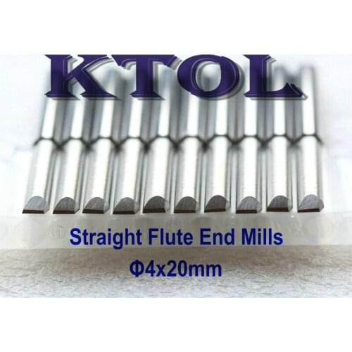 4x20MM Single Straight Flute End Milling Bit Set CNC Wood Cutter Tools,Solid Carbide End Mills CNC Bits for Wood Cutter Machine