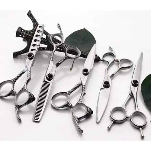 6 Professional Hair Salon Structure Scissors Set Cutting Barber Haircut Thinning Shear Scissors Hairdressing Hair Tools Scissors