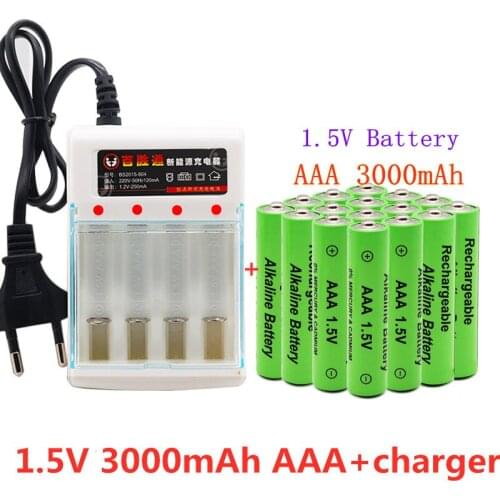 2021 New 3000mAh 1.5V AAA Alkaline Battery AAA rechargeable battery for Remote Control Toy Batery Smoke alarm with charger