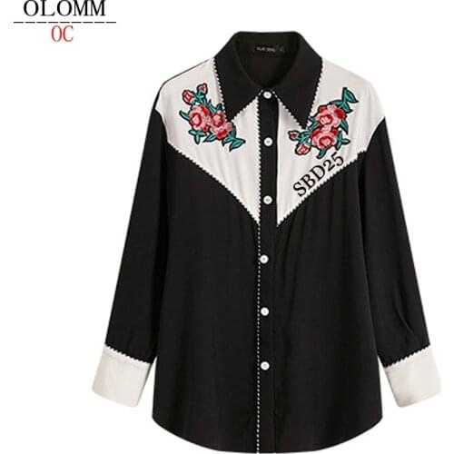 Женские рубашки с длинным рукавом OloMM China At AliExpress