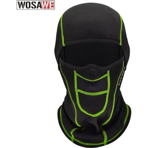 WOSAWE Autumn Winter Cycling Cap Motorcycle Helmet Linner Cap Head Warmer Windproof Neck Mask for Face with Winter Hat for Men