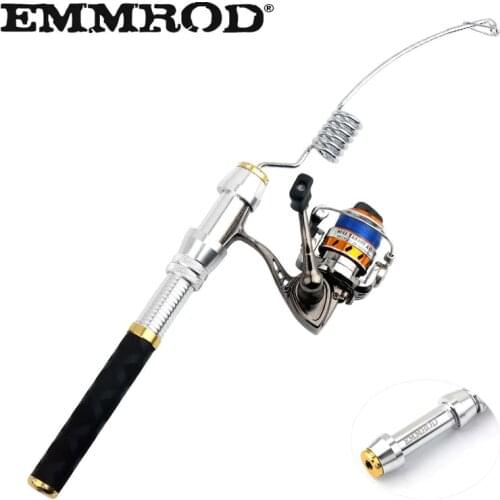 EMMROD Portable mini fishing rod ice fishing rod boat fishing rod spinning rod