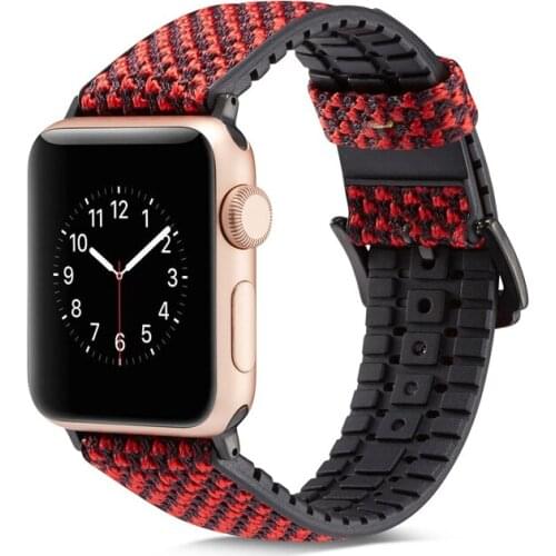 Silicone&leather strap for apple watch band 44mm 42mm/38mm/40mm iwatch 5/4/3/2/1 bracelet Waterproof Sweatproof watchband