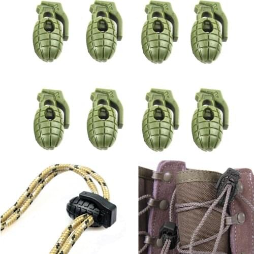 Shoelace Shoe Lock Camp Hike Survive Stopper Rope Cord Clip Lace Grenade Buckle Clamp Paracord