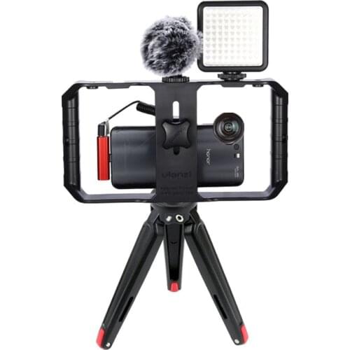 Ulanzi U Rig Pro Smartphone Video Rig Hand Grip Filmmaking Case Phone Video Stabilizer Handheld Tripod Mount for iPhone Android