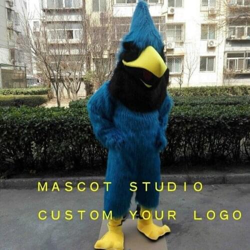 Halloween Blue Mascot Costume Bird Cartoon Fancy Anime Theme Dress Carnival