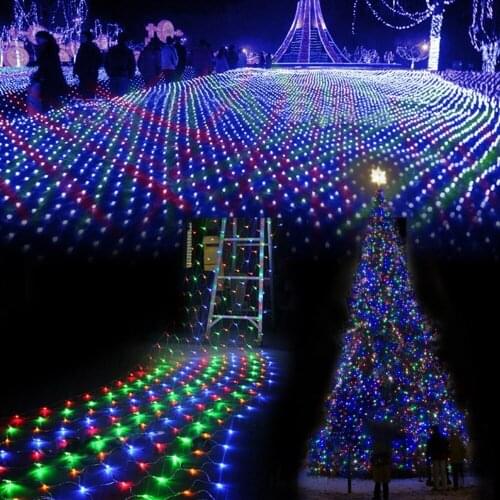 3M *2 M waterproof LED Net Mesh Fairy String Lights ice bar lamp for Indoor Outdoor Twinkle Home Garden Christmas Party Wedding