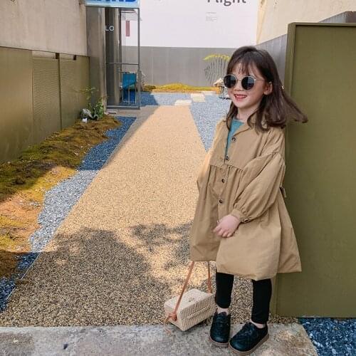 Trench Outerwear Coats TURN DOWN COLLAR Full Sleeve Spring Autumncsual Fashion New Girls Clothes for Kids