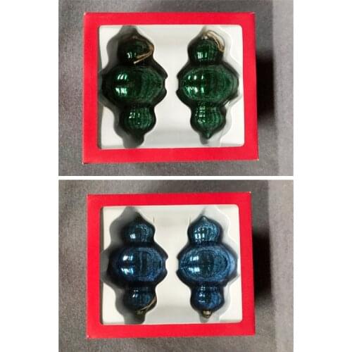 Christmas tree decorations glass hanging shop window layout 9.5cm shape type 2 sets