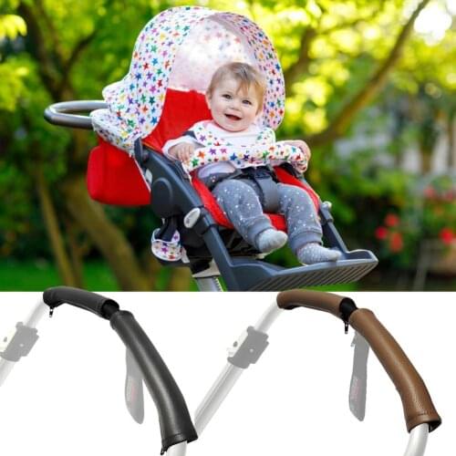 1pcs Universal Pram Stroller Accessories Leather Covers Handle Wheelchairs Baby Stroller Armrest PU Protective Case For Yoyaplus