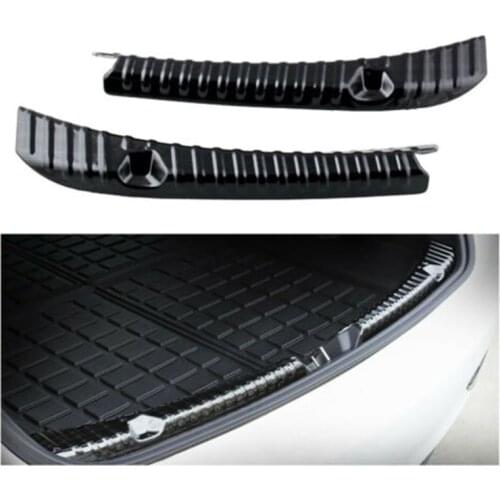 Stainless Steel Inner Rear Trunk Bumper Foot Trim Tail Door Sill Scuff Protection Plate For Tesla Model 3 2018 2019 Accessories
