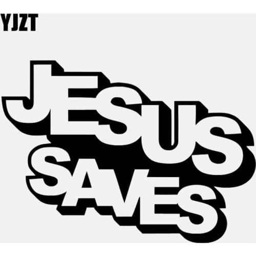 YJZT 14.6CM*10.5CM JESUS SAVES Religious Christian Car Sticker Vinyl Decal Black/Silver C3-1274