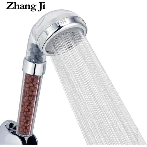 ZhangJi Filter Shower Head Water Saving Rainfall 8cm Panel Filter Shower Head Anion SPA Handheld Shower Head High Pressure ABS