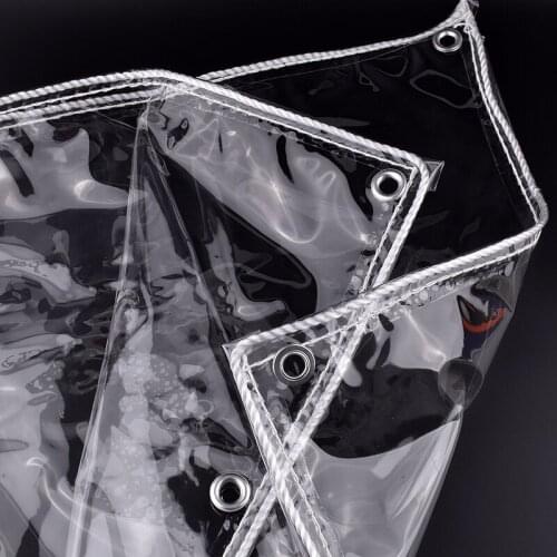 Custom size 1.5x6m 0.1mm Plastic Rainproof Cloth Blue edge