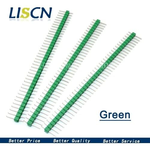 10pcs 1x40 Pin 2.54 Green Single inline row needle seat Round Header connector