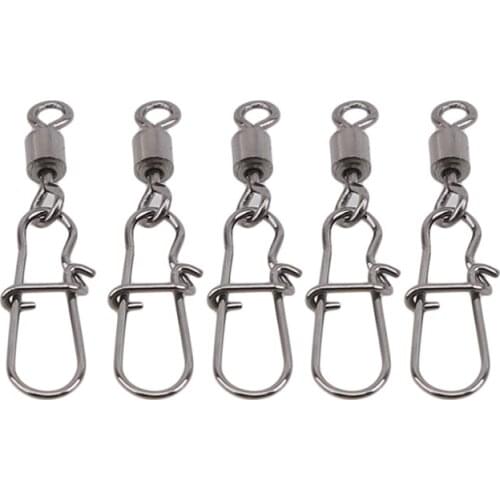 10 Pcs 7# 8# 10#12# Rolling Fishing Swivel With Nice Snap Sea Fishing Rolling Swivels Connector Carp Fishing Accessories