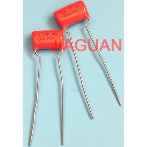 10PCS CDE SPRAGUE SBE225P 104 100V P15MM Orange fever film capacitor MKP SBE 225P 0.1UF 100V104 100NF 104/100V