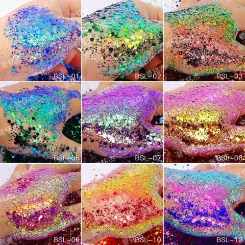 500G 0.5KG Wholesale New Color Hexagon Changing Color Eye Face Crafts Nail Art Chameleon Color Shift Glitter