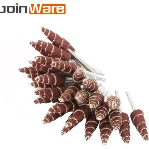 10mm Conical Deburring Flap Grinding Head 3mm shank Grinding Wheel 80# Polishing Grinding Tool 10/20/30/50/100pcs