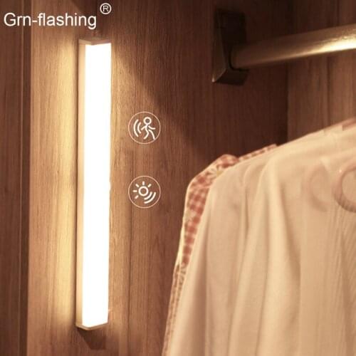 2 Pieces LED Under Cabinet Light For Kitchen Wardrobe Corridor AUTO Motion Sensor Night Light With Switch Reading Bedroom Lamp