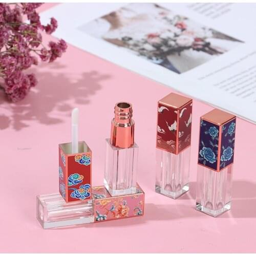 3.5ml Empty Lip Gloss Tubes With 3D Picture Cap Square Lip Glaze Tube Packing Container DIY Lip Balm Bottle