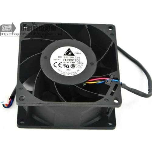 Detla Electronics FFC0812DE -AC2M Server Cooling Fan DC 12V 1.80A 80x80x38mm 4-wire