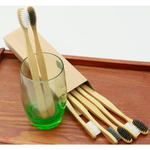 5 Pcs Bamboo Toothbrush Eco Friendly Soft Bristle Wooden Charcoal Tooth Brush Zero Waste Vegan Products Dental Oral Teeth Care