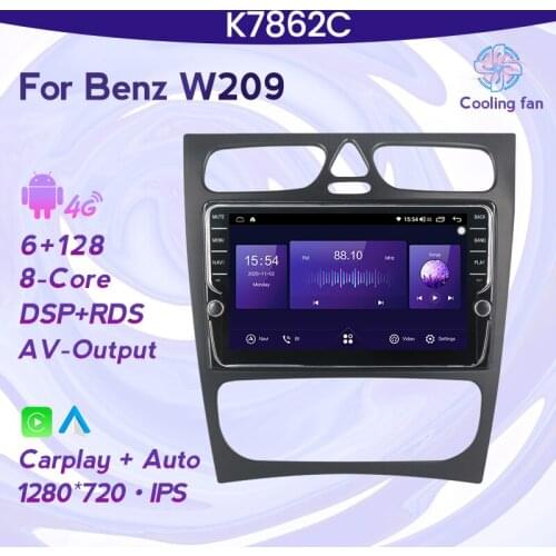 Android 11 Car Radio 128G GPS Navigation For Mercedes/Benz Clk W209/W203/W168/M/ML/W163/Viano/W639 IPS 1280*720 8-Core 4G Lte FM