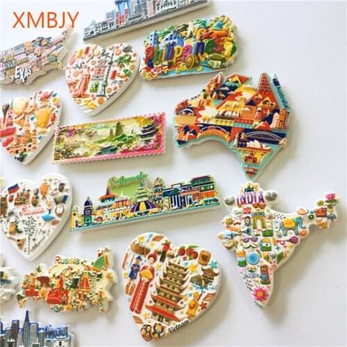 Australia New Zealand 3D Embossed Refrigerator Stickers Resin Creative Souvenir Magnetic Refrigerator Paste Fridge Magnet Gift