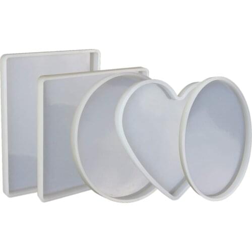 Large Resin Silicone Molds Shiny Epoxy Resin Molds Including Round, Square, Rectangle, Heart, Oval Shape Casting Molds, Diy Sili