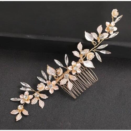 Flower Rhinestone Hair Comb Hair Accessories For Women Hair Jewlery Comb Headband Bride Hair Accessories Wedding Jewelry