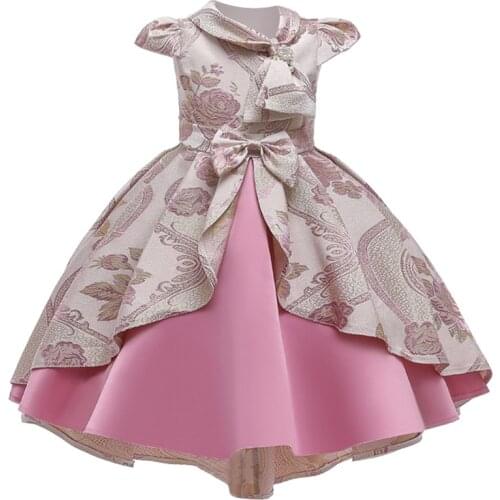 Childrens party tuxedo Girl Wedding Dress embroidered Prom Evening Dress Girl Birthday Party communion patchwork dress