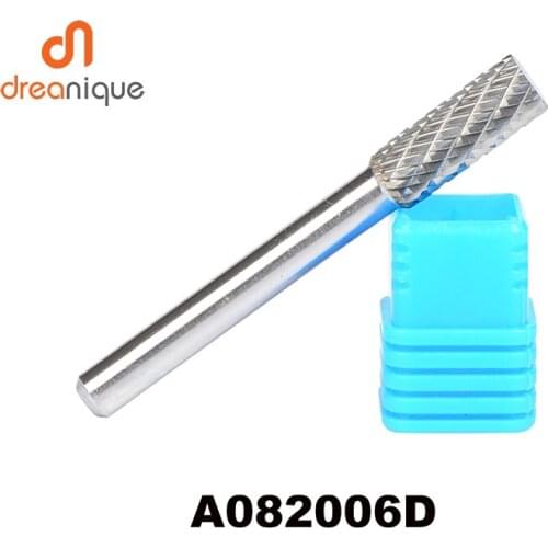 2pcs/lot A082006 cylinder 8*20mm tungsten carbide rotary burr file cutter grinding and abrasive tools 6mm shank milling bits