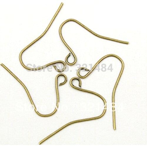 Hot Sale Bulk 2000pcs 21mm Antique bronze brass metal French Earring Hook Wires Earwire Jewelry Findings