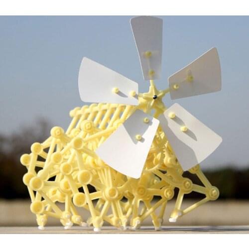 Wind Powered Toys Mini DIY walking Robot Windmill Wind Power Beast DIY Assembly Models Robot Windmolen Science Puzzle Toys Kids