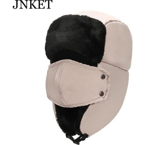 JNKET Unisex Face Neck Protected Thick Warm Hat Ski Hats Earflap Cap Winter Windproof Snowproof Beanie Cap Lei Fengs Hat