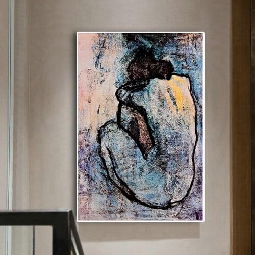 Classic Pablo Picasso Picture Canvas Blue Nude Painting Woman Posters and Print Wall Art Picture for Living Room Home Decoration