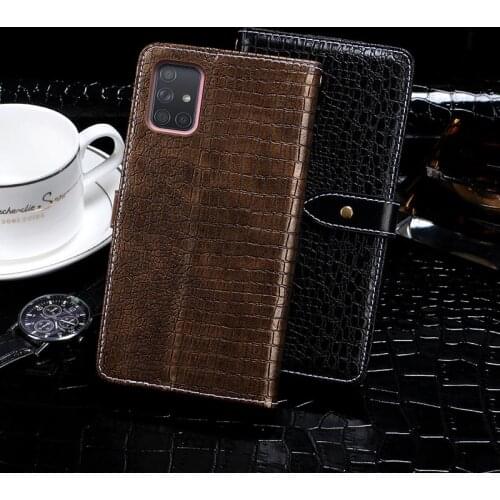 Leather Case For Samsung Galaxy A71 A715F/DS LTE 6.7" Crocodile Pattern Flip Cover Wallet A71 2019 Phone Case Shell Fundas Etui