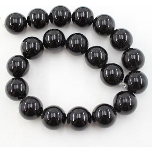 APDGG 20mm Natural Stone Black Onyx Gems Stone Round Beads 15.5'' Strands For Necklace Jewelry Making DIY