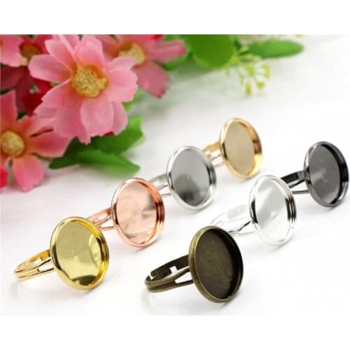 Fit 8mm 10mm 12mm 14mm 16mm 18mm 20mm 25mm Round Cabochons Ring Blank Setting Bezel Tray Base DIY Making Accessories 10pcs