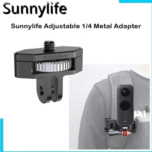 Sunnylife 1/4 Metal Adapter 360 Rotation Adjustable Aluminium Alloy Adapters for Pocket 2/Insta360 One X2/SLR Camera
