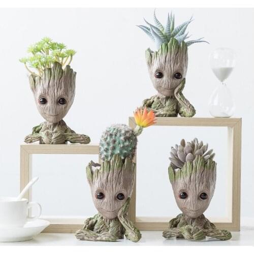 Fairy Garden Mini Model Succulent Pot Desktop Ornament Storage Case Cartoon Figurines Artware Gifts Home Decoration Flower Vase