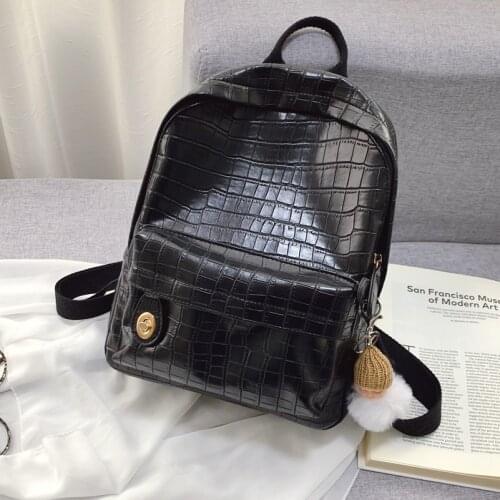 Fashion Alligator print women backpack Large capacity Casual travel bags pu leather female Bagpack mochila Daypack school bags
