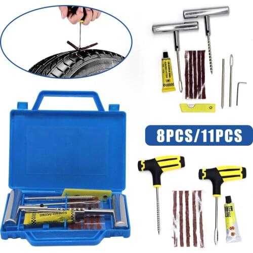 8/11pcs New Heavy Duty Tire Repair Car Tire Puncture Repair Plug Tyre Repair Kit